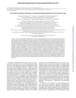 The Teleost Anatomy Ontology: Anatomical Representation for the Genomics Age