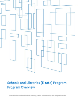 Schools and Libraries (E-Rate) Program Overview TABLE of CONTENTS