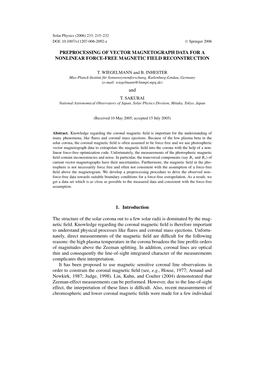 Preprocessing of Vector Magnetograph Data for a Nonlinear Force-Free Magnetic Field Reconstruction