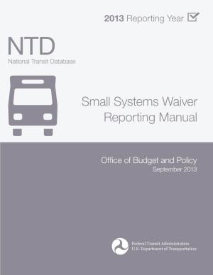 Small Systems Waiver Reporting Manual