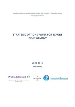 Strategic Options Paper for Export Development