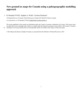 New Ground Ice Maps for Canada Using a Paleogeographic Modelling Approach