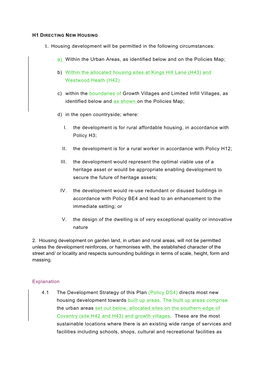 1. Housing Development Will Be Permitted in the Following Circumstances