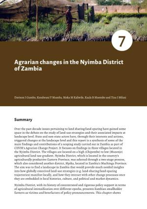 Agrarian Changes in the Nyimba District of Zambia