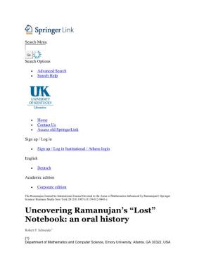 Uncovering Ramanujan's