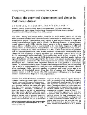 Tremor, the Cogwheel Phenomenon and Clonus in Parkinson's Disease