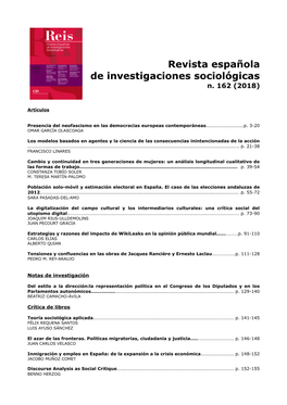 Revista Española De Investigaciones Sociológicas N