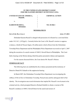 Case 2:10-Cr-00186-GP Document 25 Filed 04/28/11 Page 1 of 10