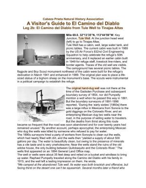 A Visitor's Guide to El Camino Del Diablo Leg 2B: El Camino Del Diablo from Tule Well to Tinajas Altas