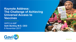 The Challenge of Achieving Universal Access to Vaccines