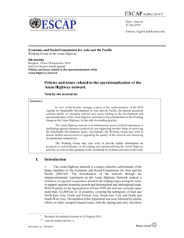 Policies and Issues Related to the Operationalization of the Asian Highway Network