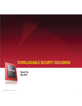 Downloadable Security Discussion
