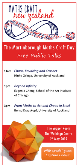 The Martinborough Maths Craft Day Free Public Talks
