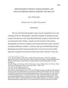 Digital Forgery and the Law