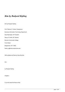 Kim by Rudyard Kipling&lt;/H1&gt;