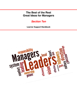 The Best of the Rest Great Ideas for Managers Section