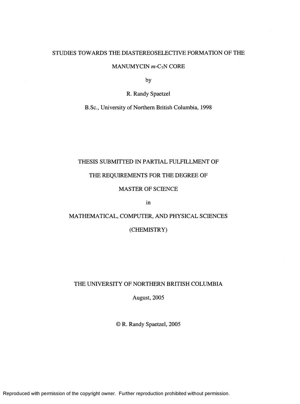 Studies Towards the Diastereoselective Formation of The