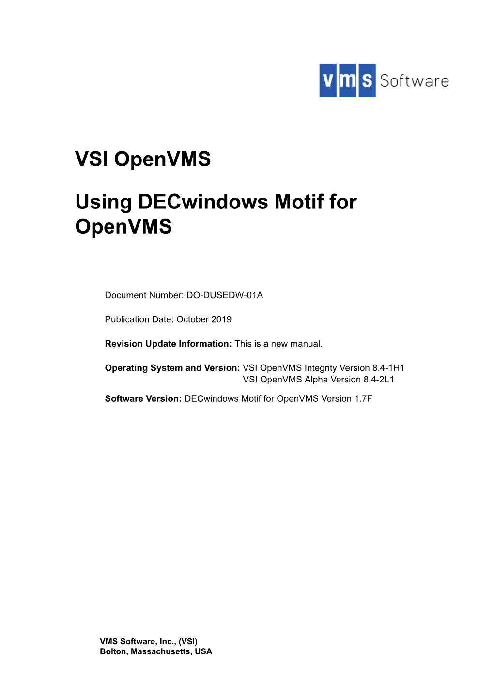 Using Decwindows Motif for Openvms