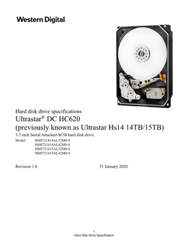 Product Manual: Ultrastar DC HC620 (Hs14) SAS OEM