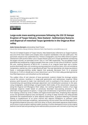 Large-Scale Mass-Wasting Processes Following The