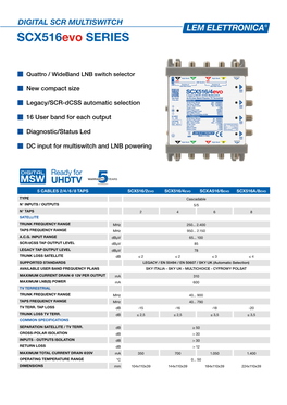 DIGITAL SCR MULTISWITCH Scx516evo SERIES