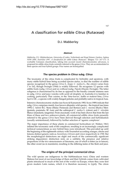 A Classification for Edible Citrus (Rutaceae)