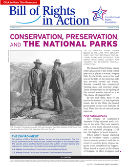 Conservation, Preservation and the National Parks