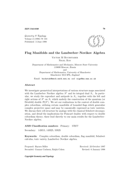 Flag Manifolds and the Landweber–Novikov Algebra Victor M Buchstaber Nigel Ray