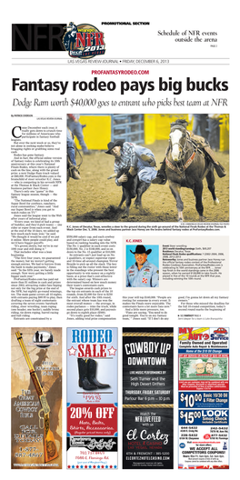 Fantasy Rodeo Pays Big Bucks Dodge Ram Worth $40,000 Goes to Entrant Who Picks Best Team at NFR