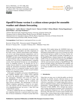 A Citizen Science Project for Ensemble Weather and Climate Forecasting