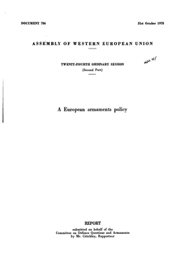 A European Armaments Policy