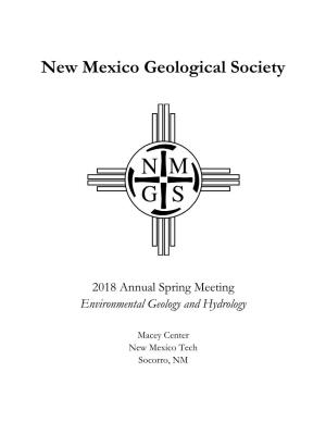 2018 Annual Spring Meeting Environmental Geology and Hydrology