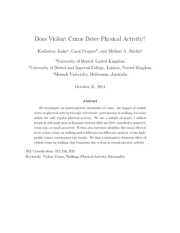 Does Violent Crime Deter Physical Activity?