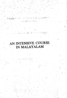 An Intensive Course in Malayalam I Central Institute of Indian Languages