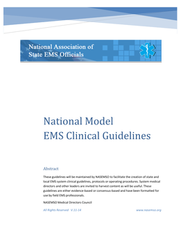National Model EMS Clinical Guidelines