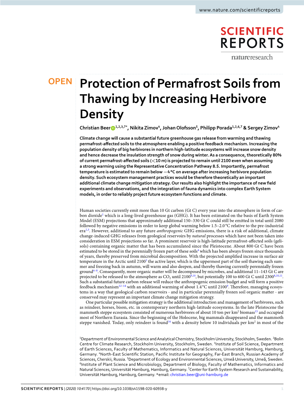 Protection of Permafrost Soils from Thawing By