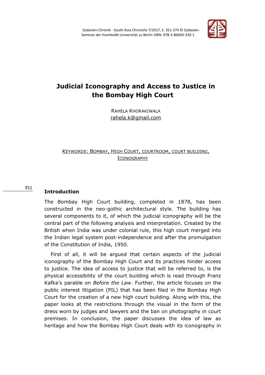 Judicial Iconography and Access to Justice in the Bombay High Court