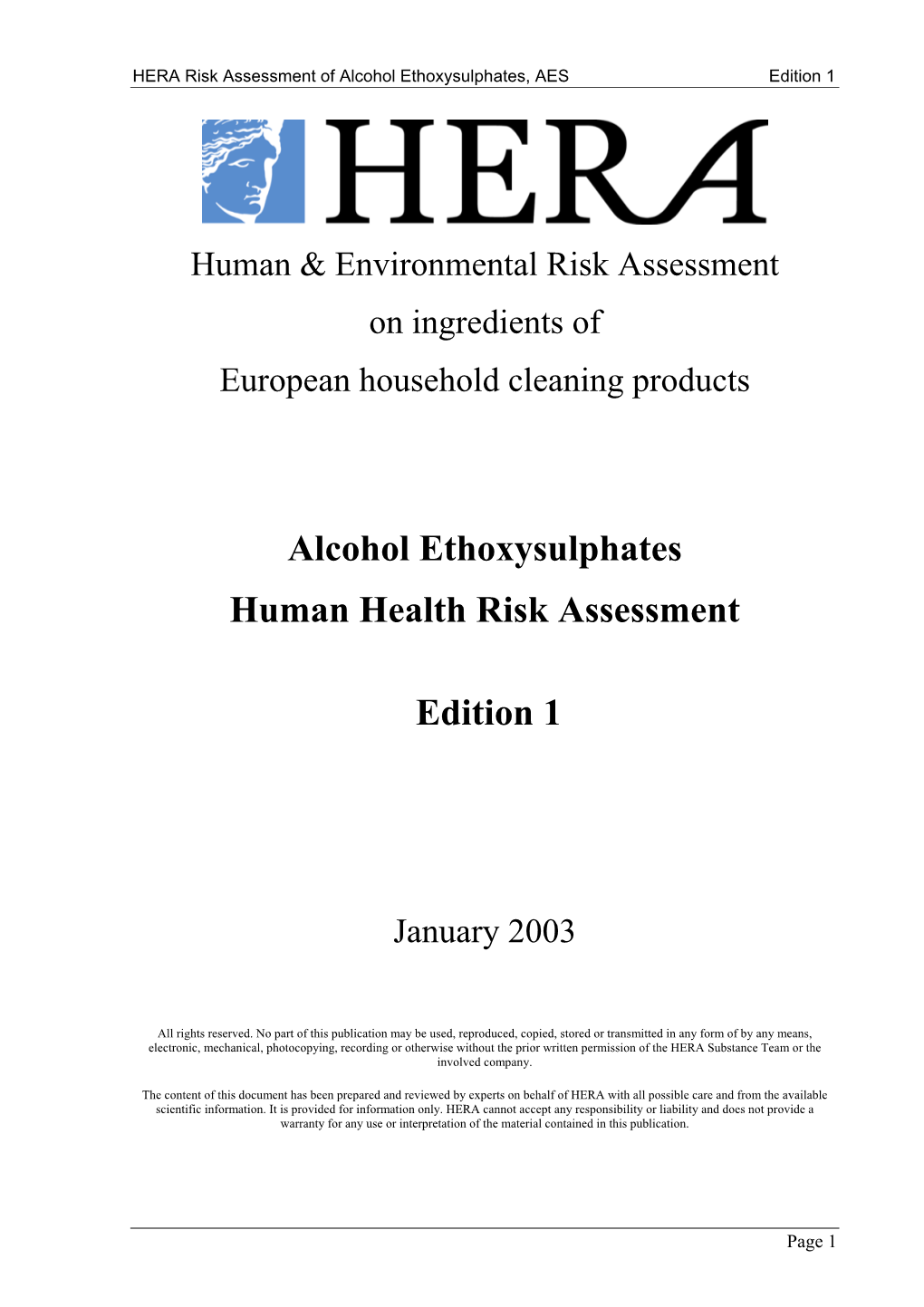 Human Health Risk Assessment