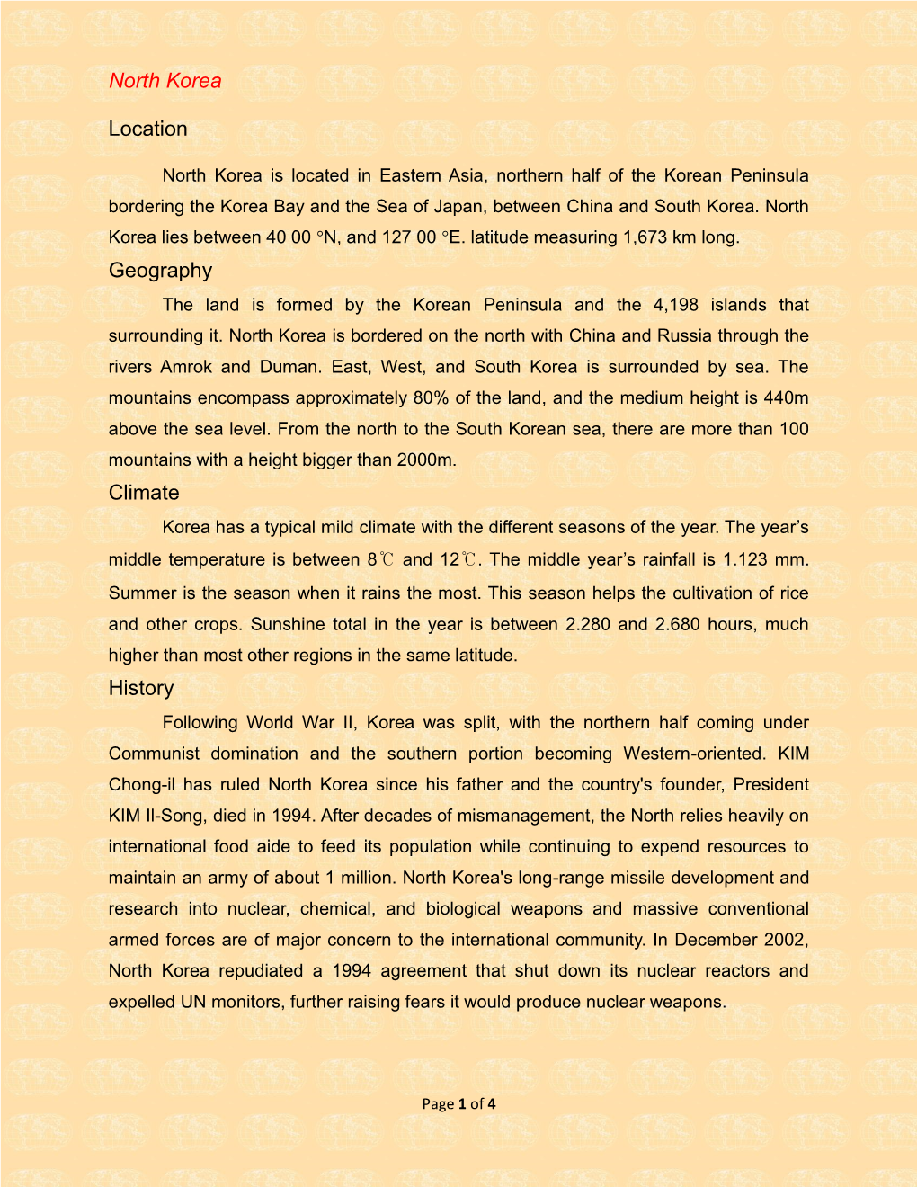 North Korea Location Geography Climate History