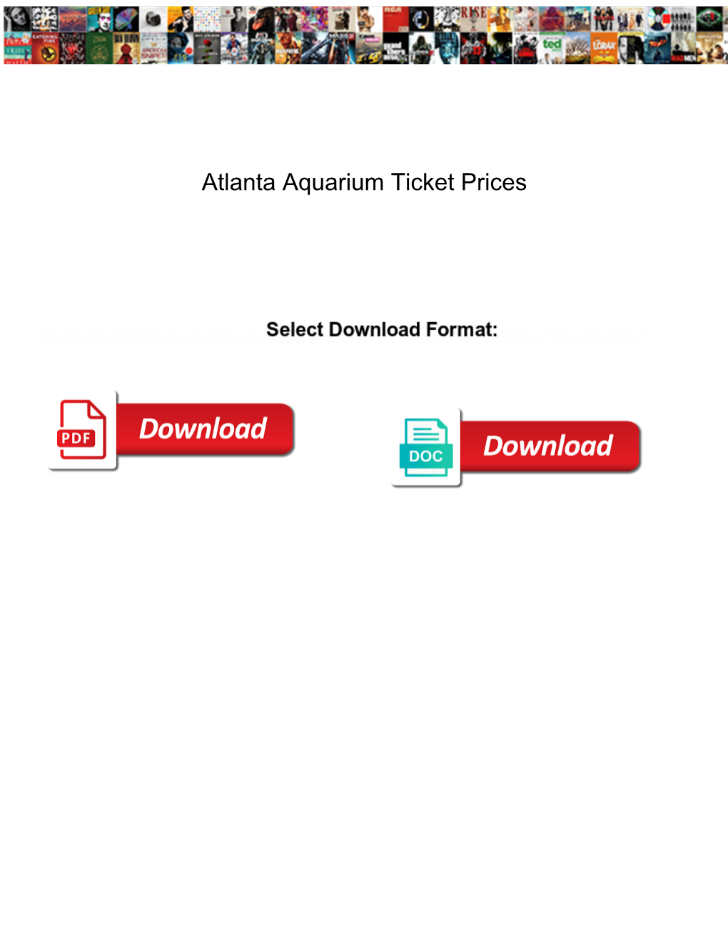 Atlanta Aquarium Ticket Prices