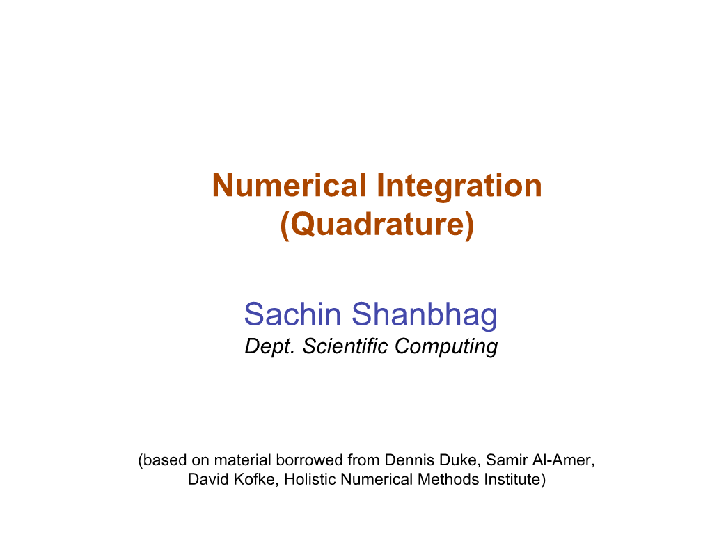 Numerical Integration (Quadrature)