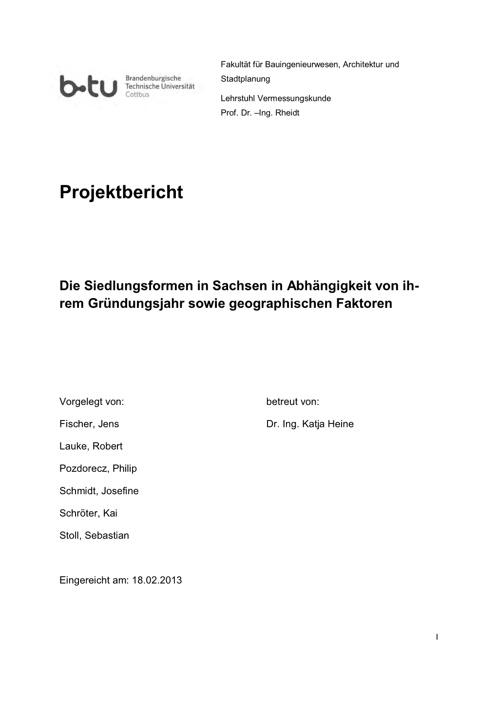 Projektbericht