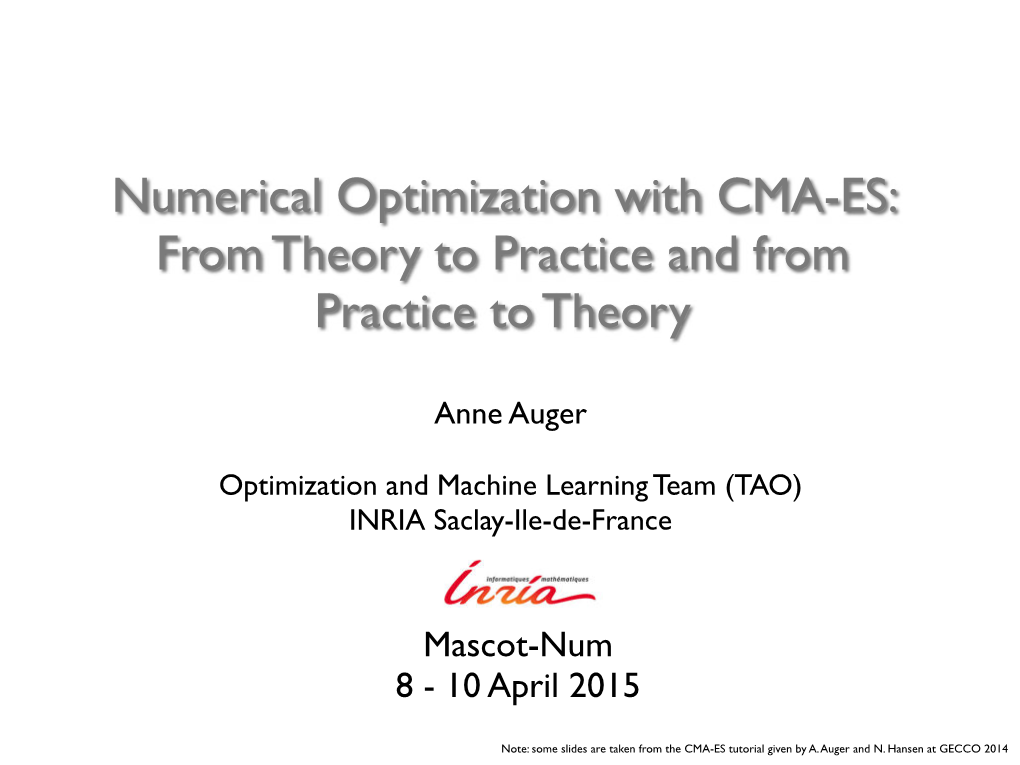 Numerical Optimization with CMA-ES: from Theory to Practice and from Practice to Theory