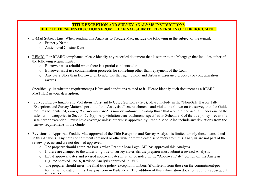 Title Exception and Survey Analysis Page 1 of 7