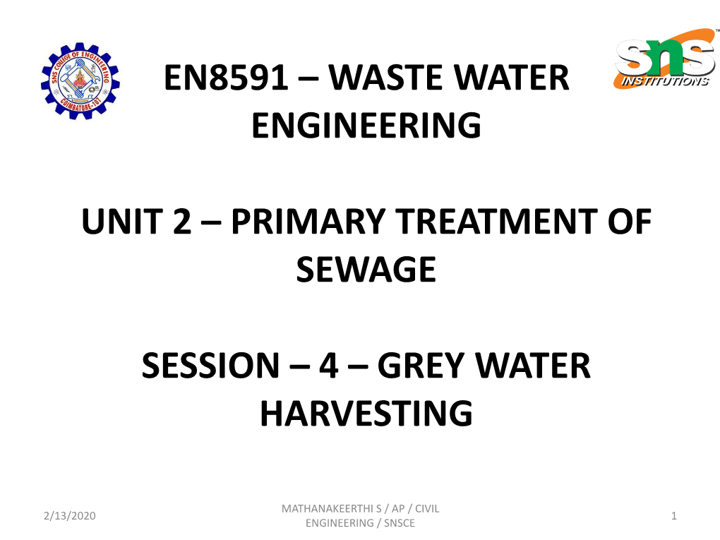 Grey Water Harvesting