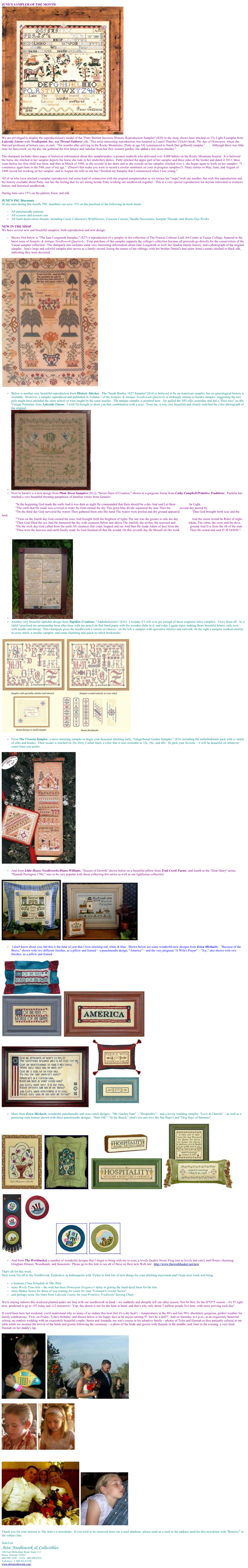 Attic Sampler Newsletter 0622006