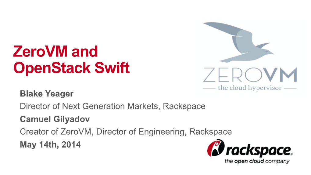 Zerovm and Openstack Swift