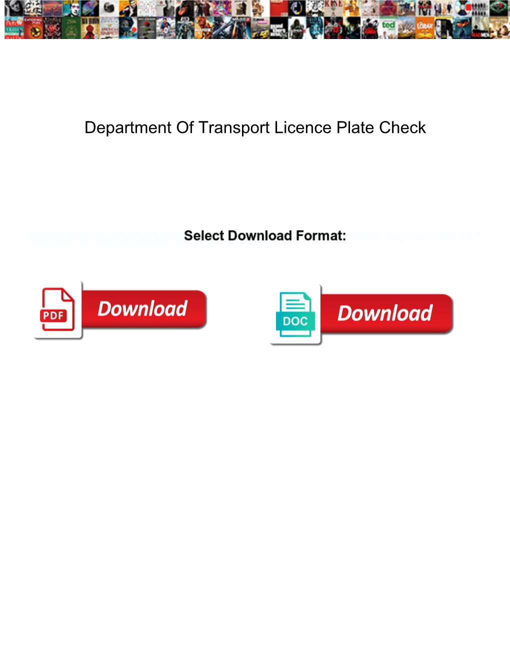 Department of Transport Licence Plate Check