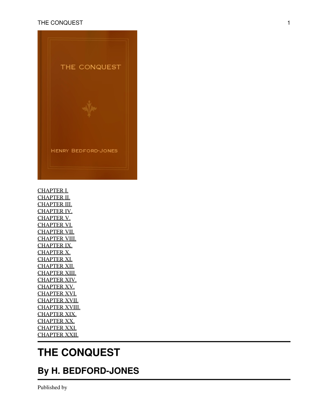 THE CONQUEST by H. BEDFORD-JONES