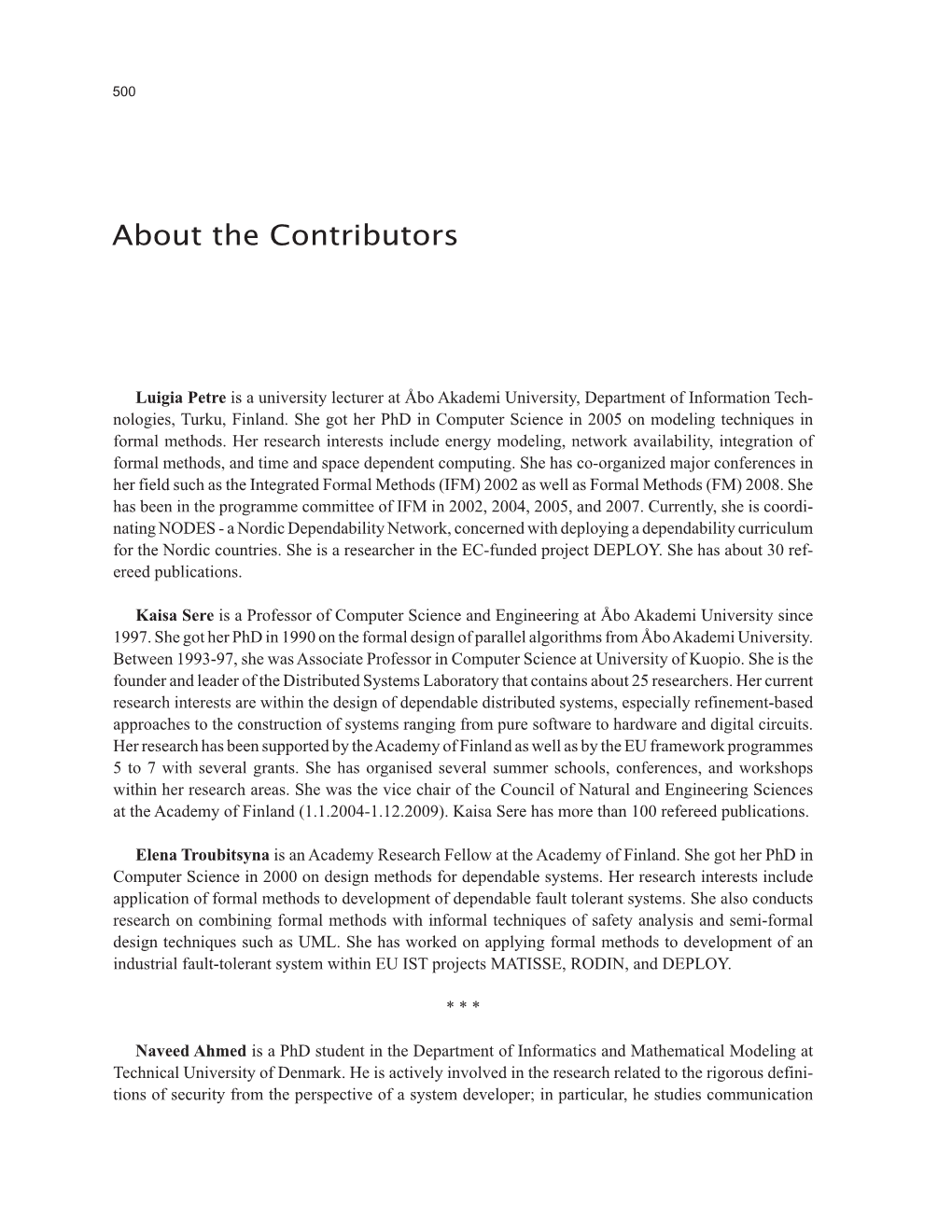 About the Contributors